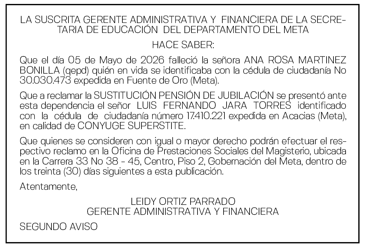 SECRETARIA DE EDUCACIÓN DEL DEPARTAMENTO DEL META - ANA ROSA MARTINEZ BONILLA 1